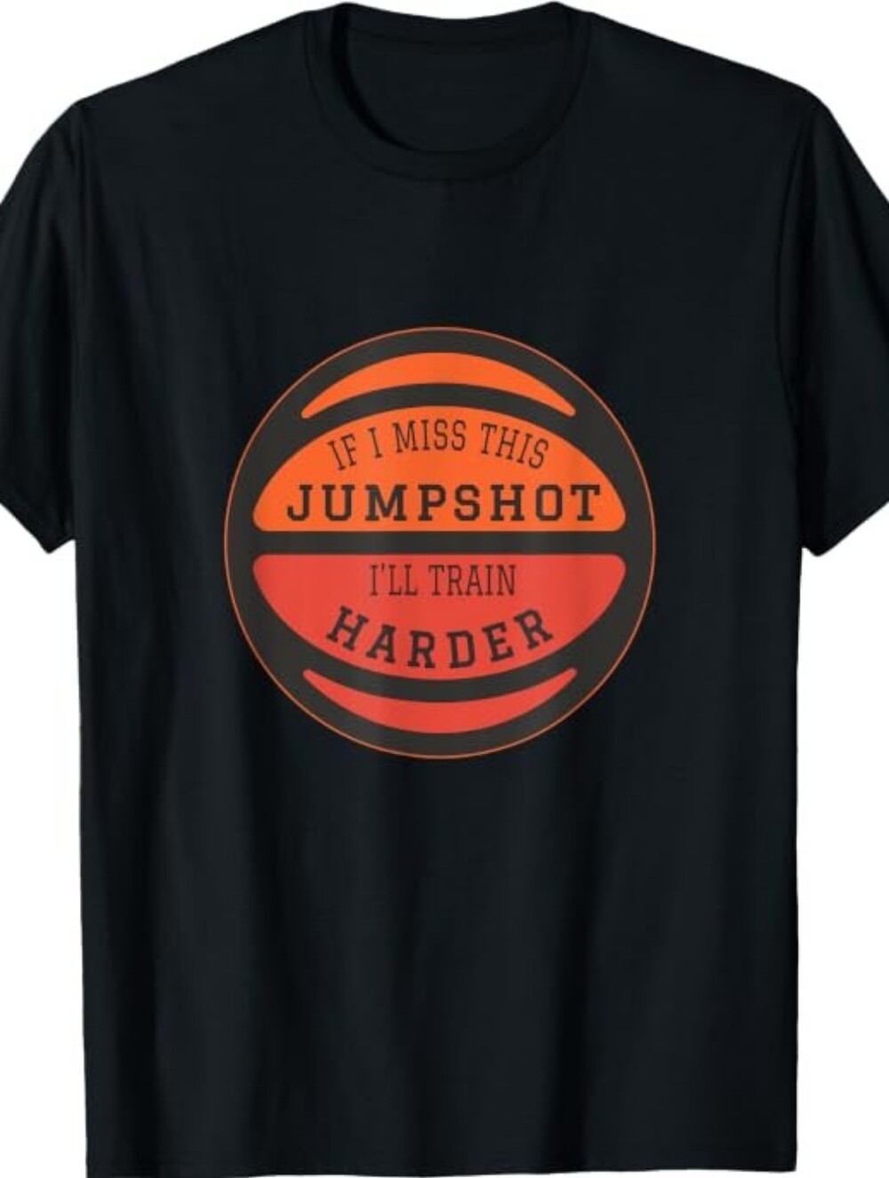 Gildan Black T-Shirt with Orange Basketball Print